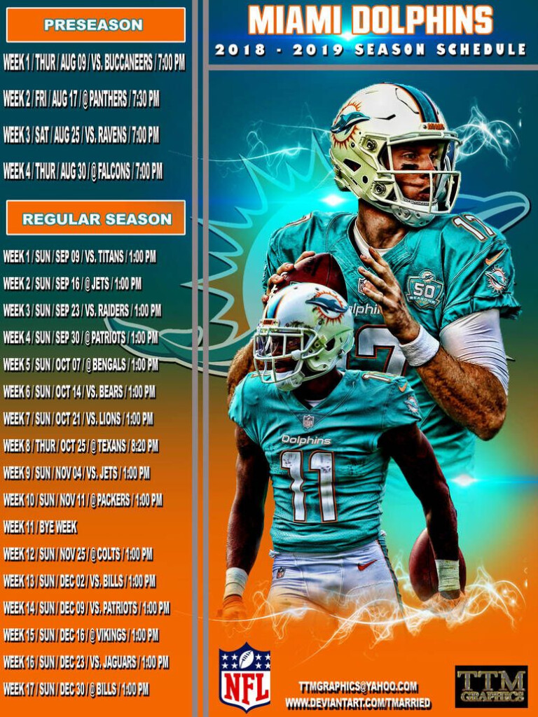 2018 2019 Season Schedule miami Dolphins By Tmarried Miami Dolphins 