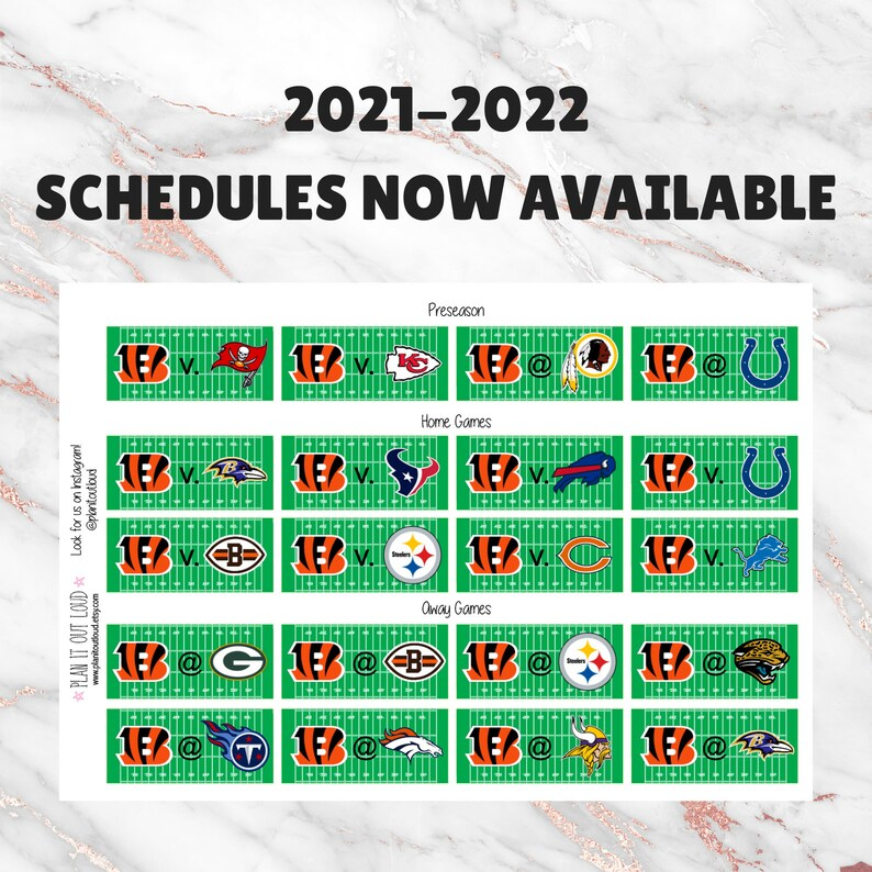 2021 2022 Football Schedule Planner Stickers Etsy