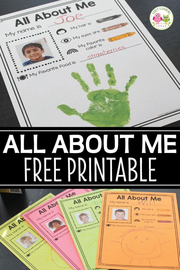 All About Me Worksheet 1st Grade Free Printable