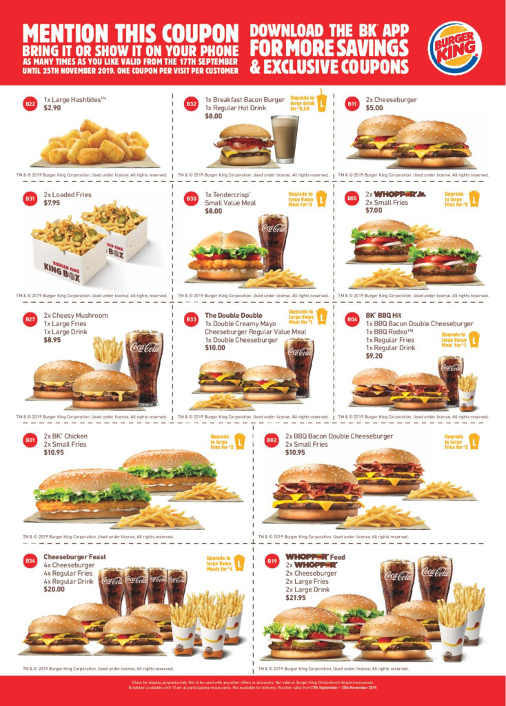 Burger King Coupons For 2020 Burger King Coupon Photos