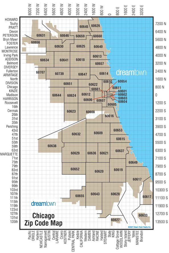 Chicago Zip Code Map Chicago Neighborhoods Chicago Map Zip Code Map ...