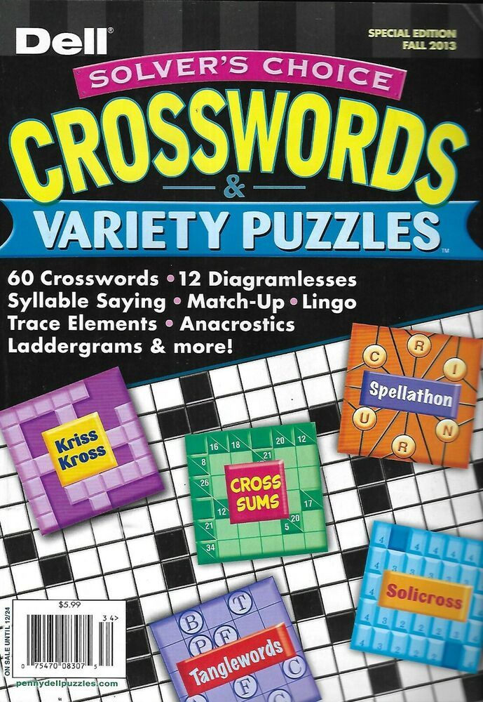 Dell Crosswords And Variety Puzzles Magazine Match Up Trace Elements