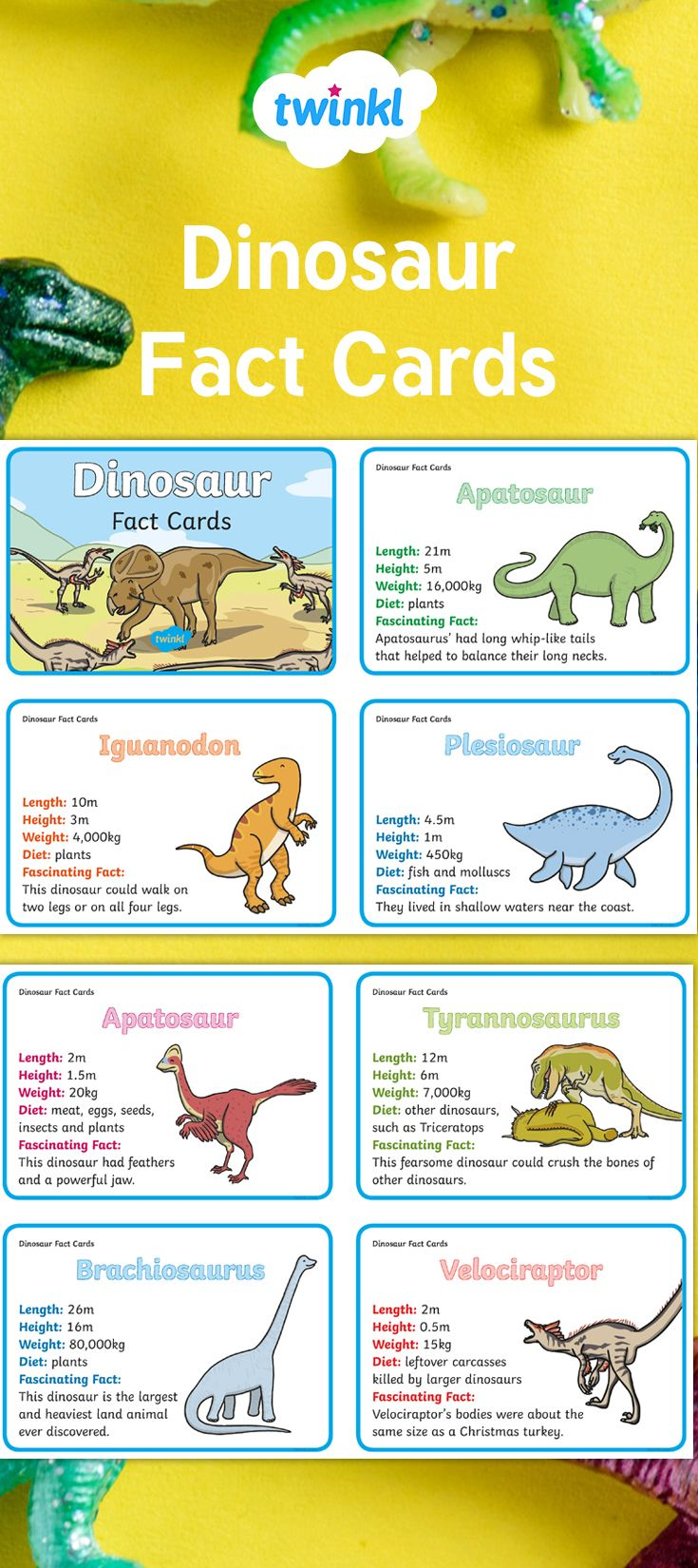 Dinosaur Fact Cards Dinosaur Facts Dinosaur Facts For Kids Fun