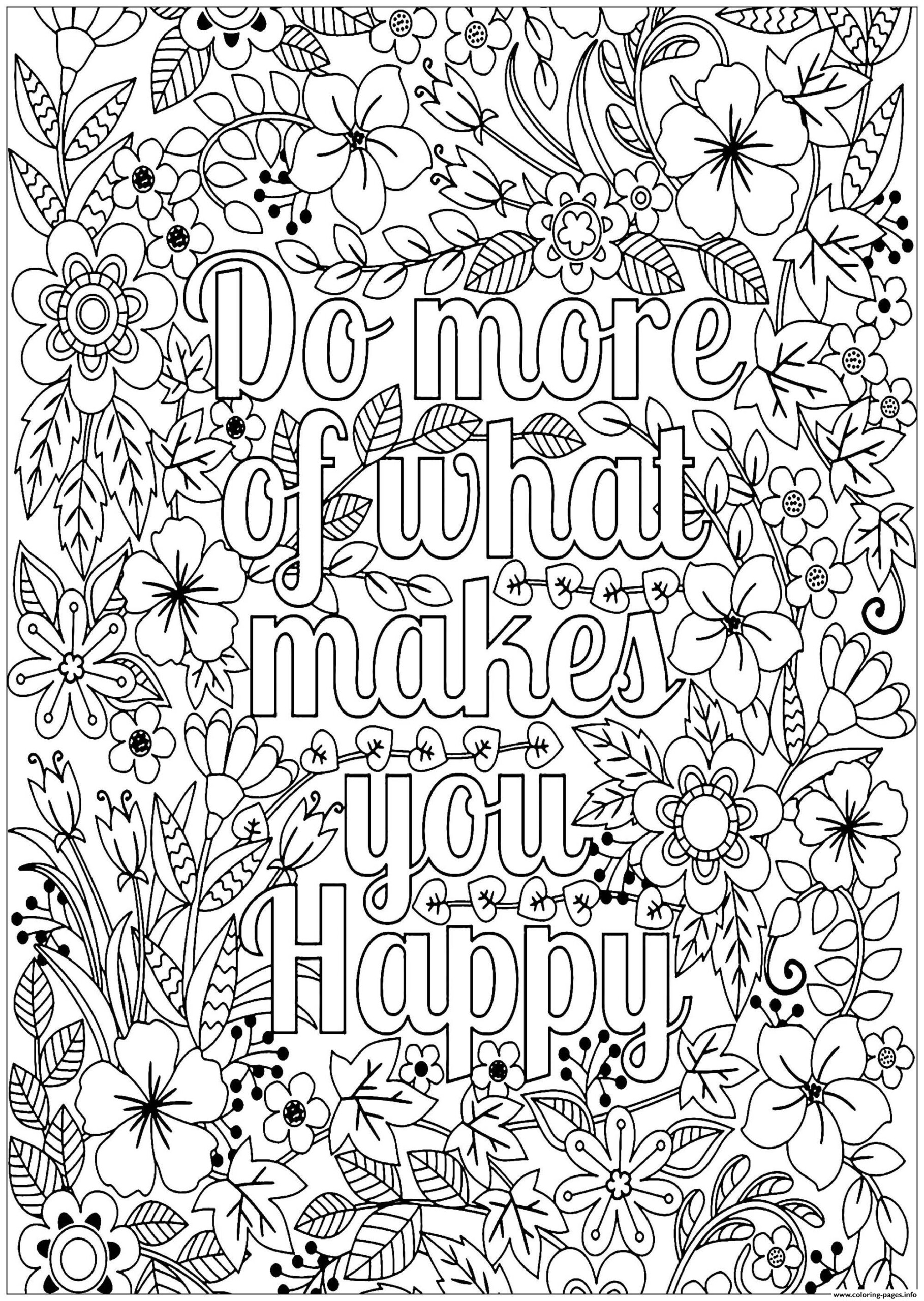 Do What Makes You Happy Coloring Page Printable
