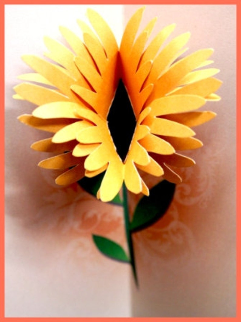 Flower Birthday Pop Up Card Template Printable DIY Etsy