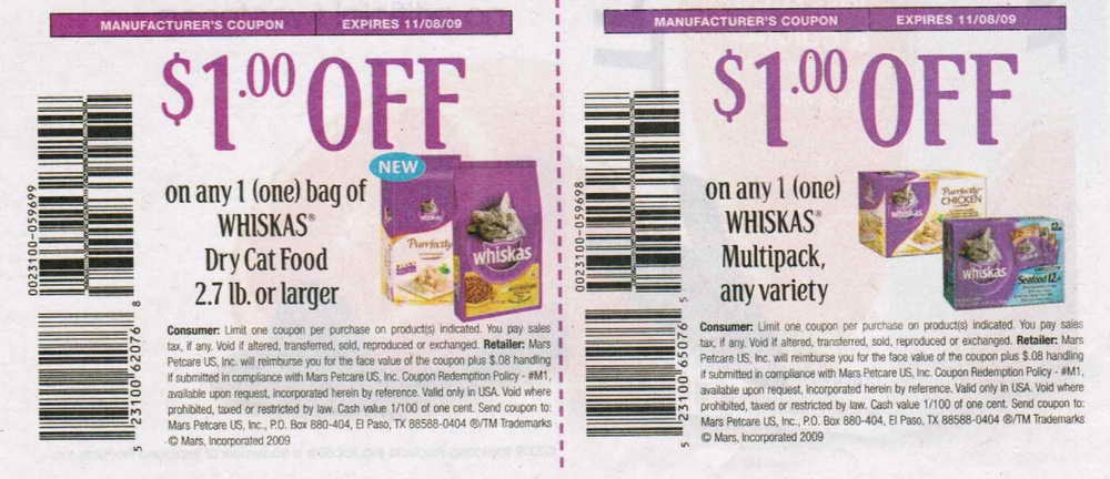 Free Coupons Online Printable Whiskas Cat Food Coupons