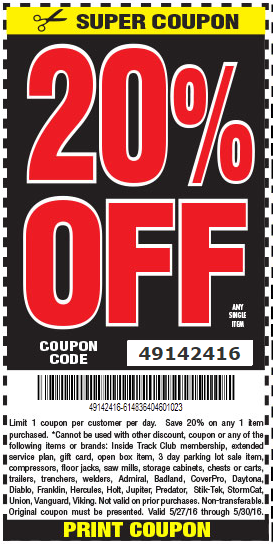 Hot Deal Harbor Freight 20 Off Coupon Code For Memorial Day Tool 