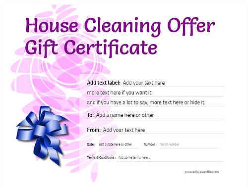 House Cleaning Gift Certificate Templates