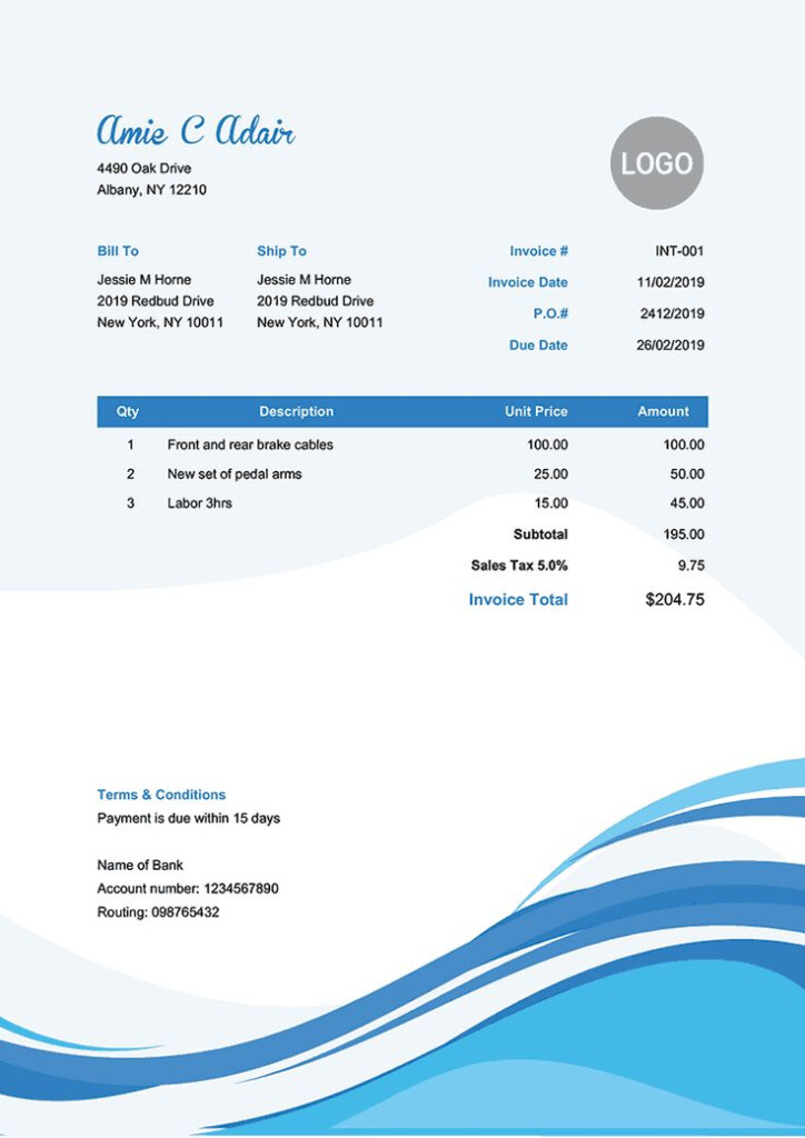 Invoice Template En Cool Waves Free Receipt Template Invoice 