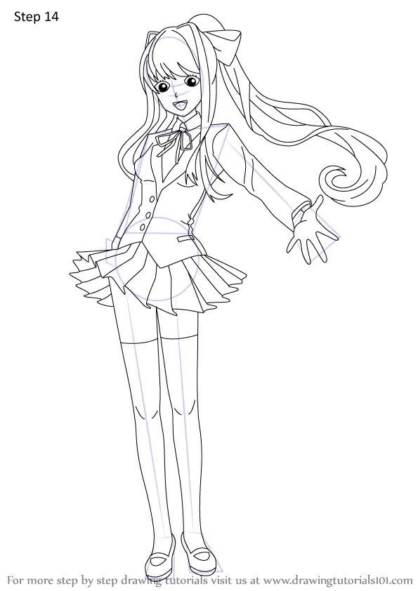 Learn How To Draw Monika From Doki Doki Literature Club Doki Doki