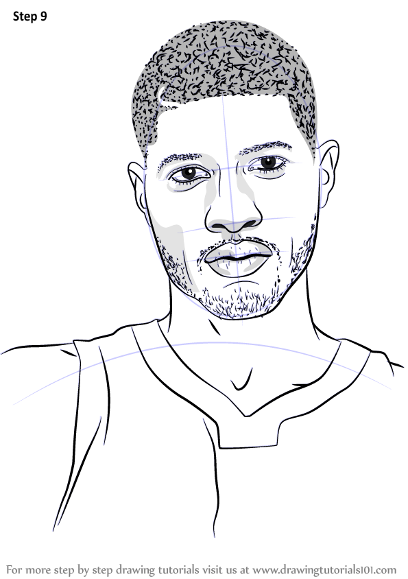 Learn How To Draw Paul George Basketball Players Step By Step