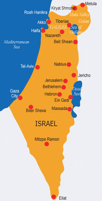 Map Israel - FreePrintable.me