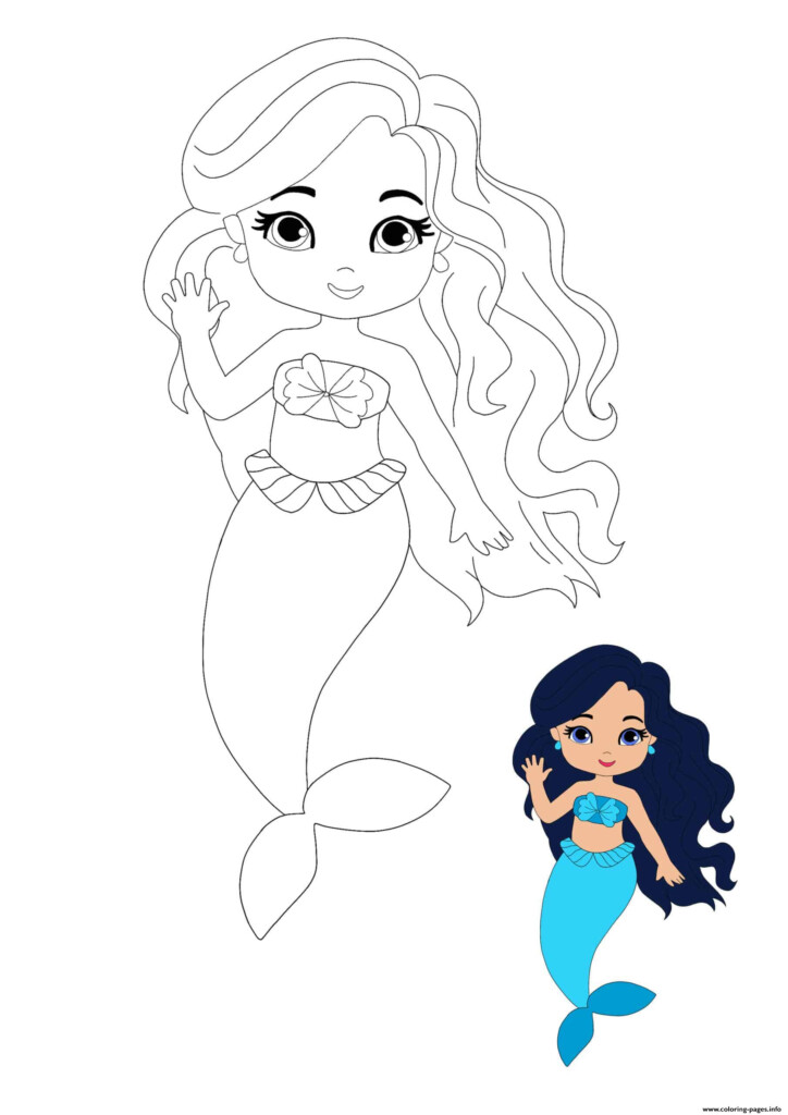 Mermaid Princess Coloring Page Printable
