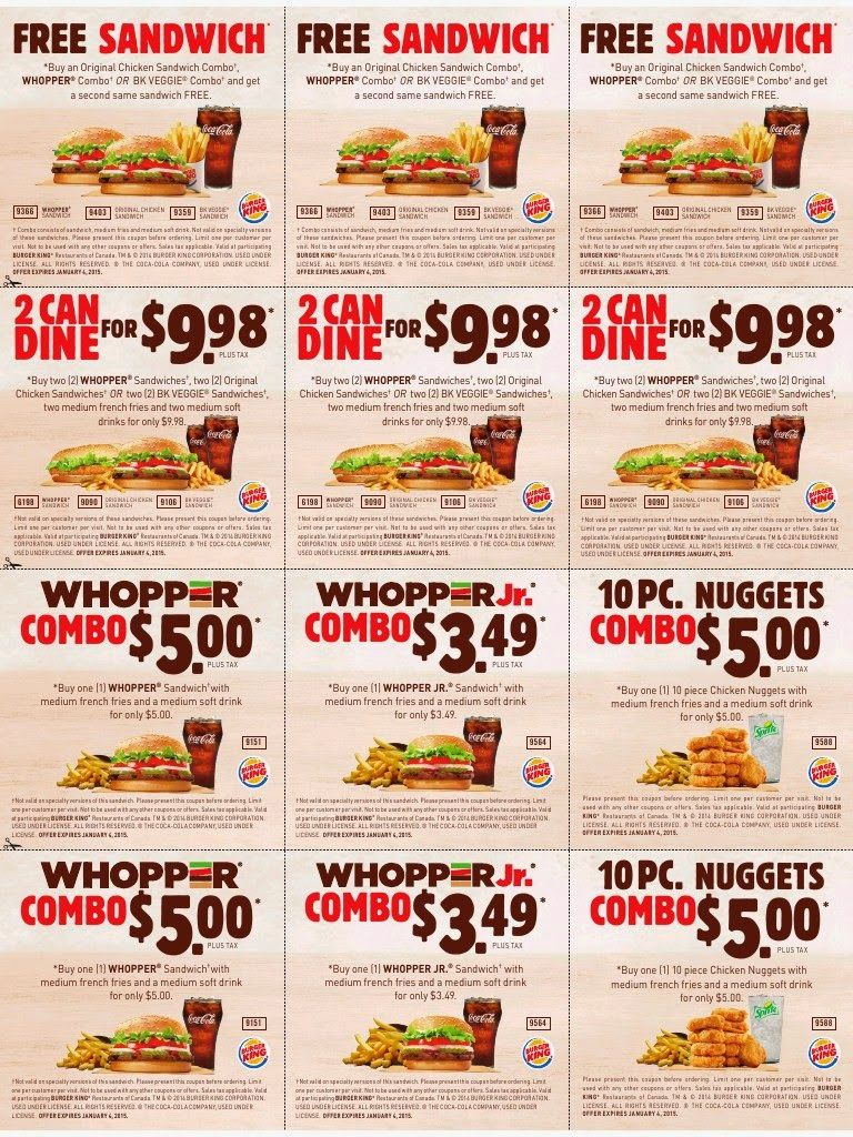 Printable Coupons Burger King Coupons Fast Food Coupons Free