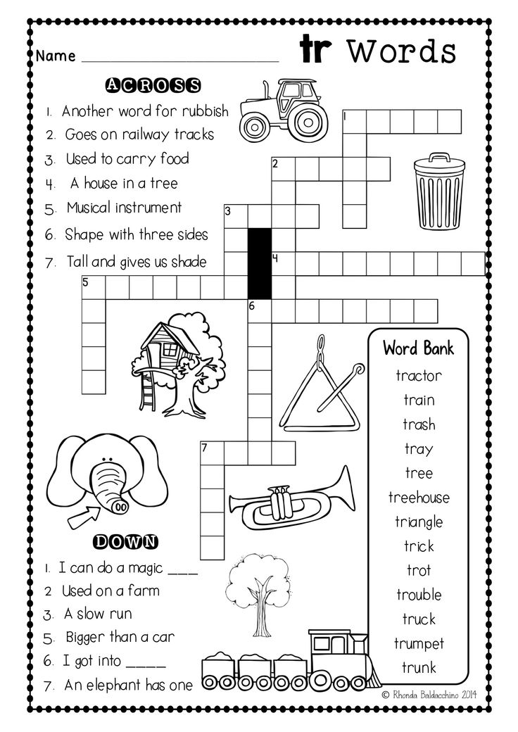These Are Fun Blends Crossword Puzzles To Supplement Any Phonics