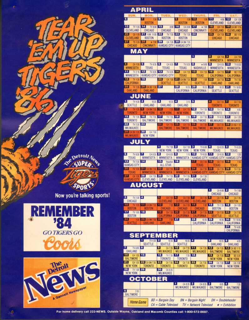 Detroit Tigers Printable Schedule 2023 FreePrintable.me