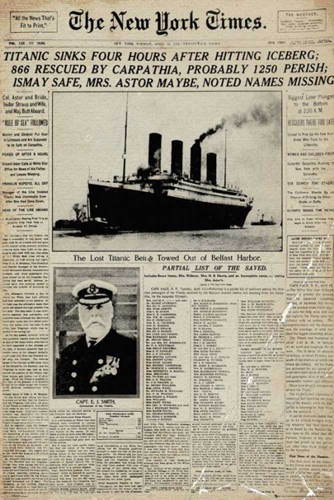Titanic Zeitung Poster 61x91 5