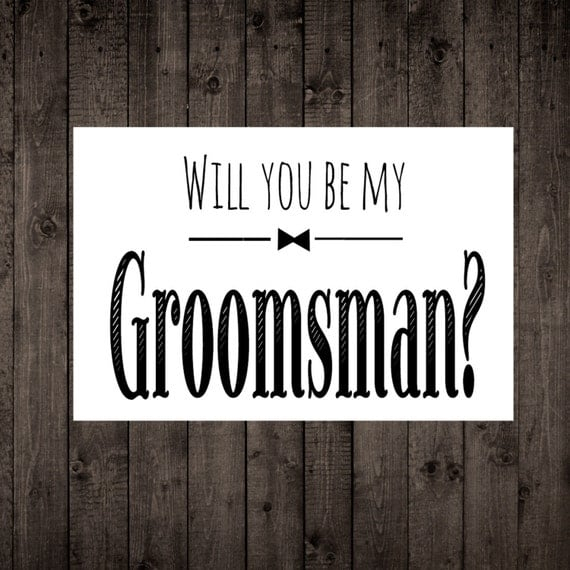 Will You Be My Groomsman Printable Wedding Card Groomsman